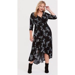 Torrid High-Low Button Down Floral Dress